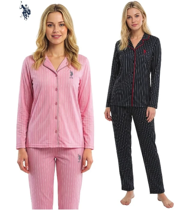 US Polo 20308 Önden Düğmeli Pijama Takımı resmi