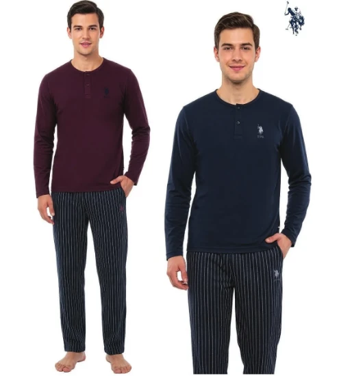 US Polo 19100-B Erkek Büyük Beden Pijama Takımı resmi