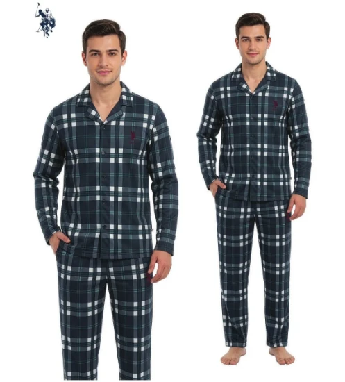 Picture of US Polo 19111 Men’s Button-Front Pajama Set