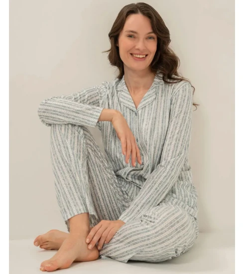 Arnetta AR3780 Önden Düğmeli Pijama Takımı resmi