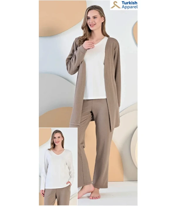 Feyza 5414 Kadın Sabahlıklı Pijama Takımı resmi