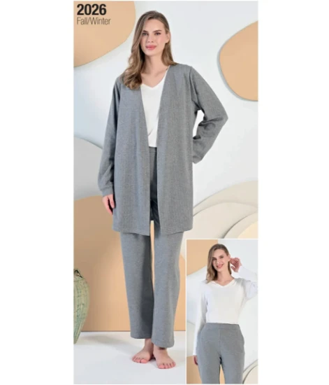 Feyza 5414 Kadın Sabahlıklı Pijama Takımı resmi