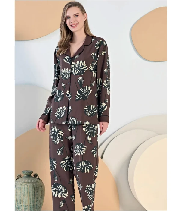 Feyza 5438 Önden Düğmeli Pijama Takım resmi