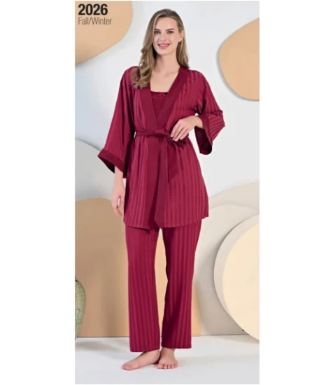 Feyza 5433 Kadın Sabahlıklı Pijama Takımı resmi