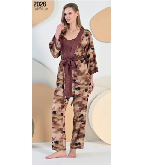 Feyza 5437 Kadın Sabahlıklı Pijama Takımı resmi