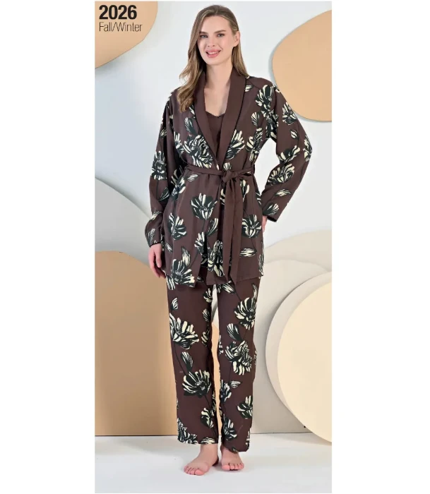 Feyza 5439 Kadın Sabahlıklı Pijama Takımı resmi
