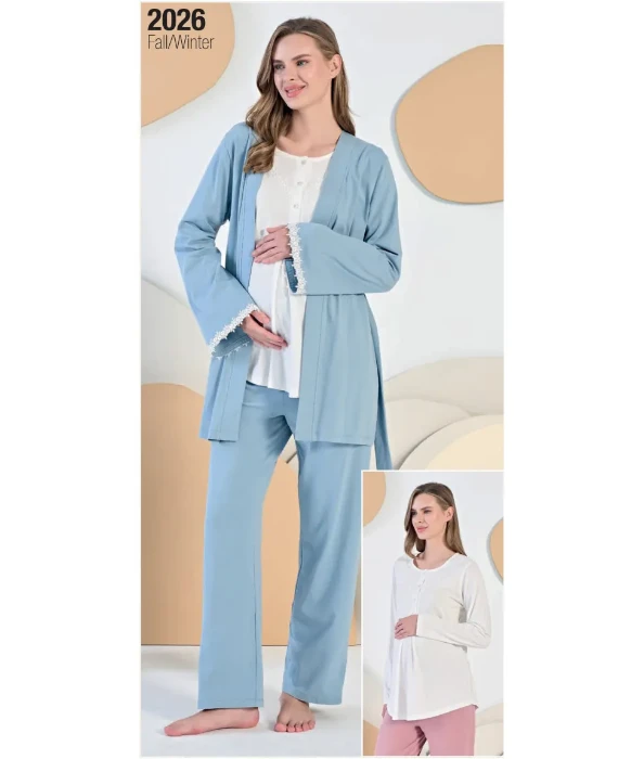 Feyza 5400 Sabahlıklı Hamile Pijama Takım resmi