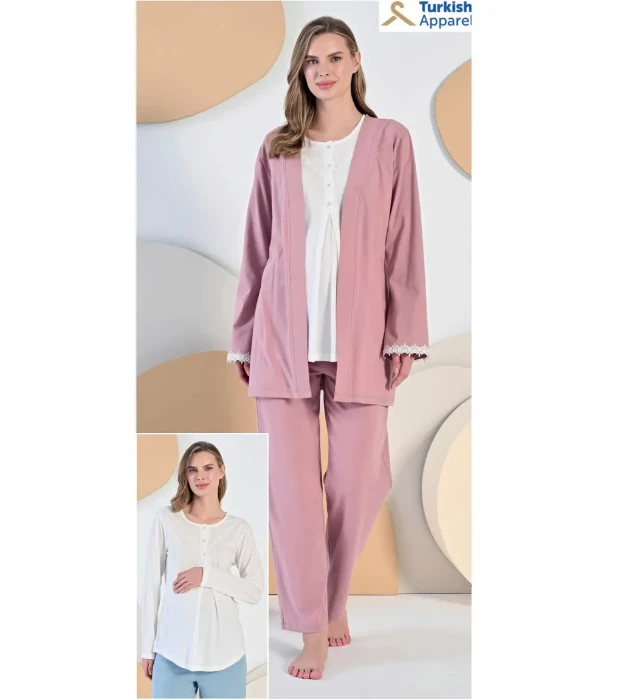 Feyza 5400 Sabahlıklı Hamile Pijama Takım resmi