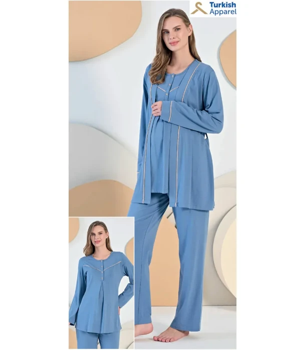 Feyza 5401 Sabahlıklı Hamile Pijama Takım resmi