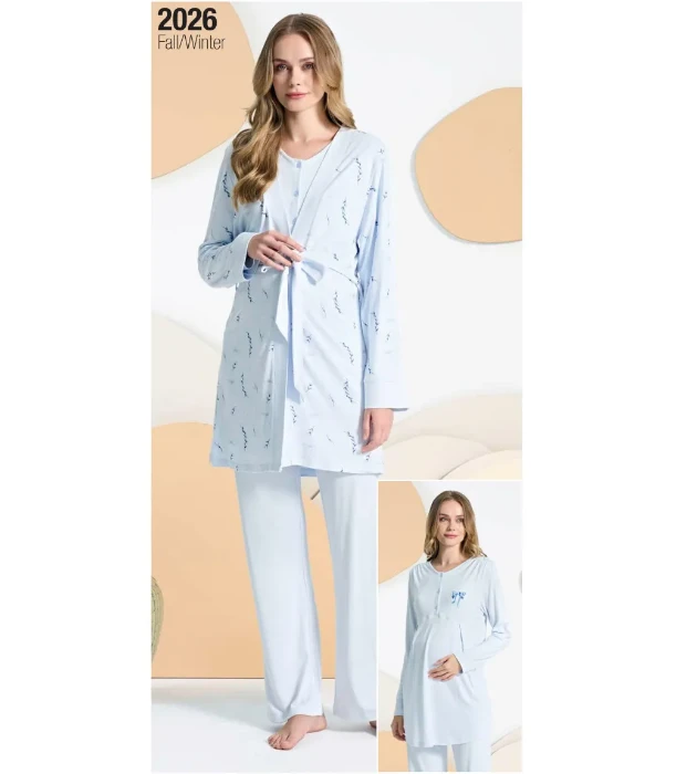 Feyza 5406 Sabahlıklı Hamile Pijama Takım resmi