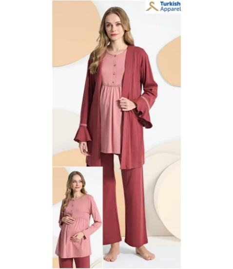 Feyza 5407 Sabahlıklı Hamile Pijama Takım resmi