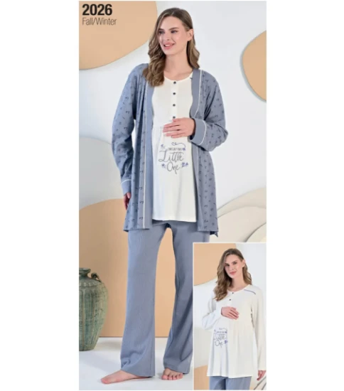Feyza 5408 Sabahlıklı Hamile Pijama Takım resmi