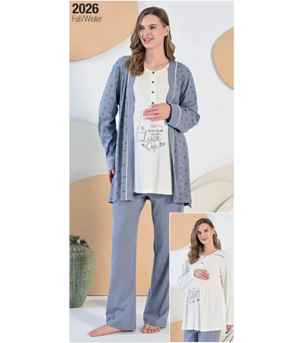 Feyza 5408 Sabahlıklı Hamile Pijama Takım resmi