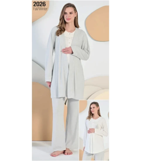 Feyza 5410 Sabahlıklı Hamile Pijama Takım resmi