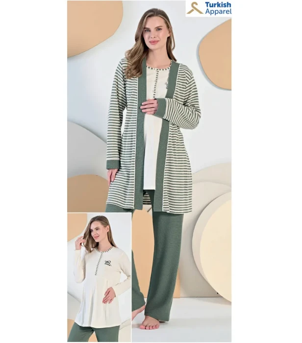 Feyza 5411 Sabahlıklı Hamile Pijama Takım resmi