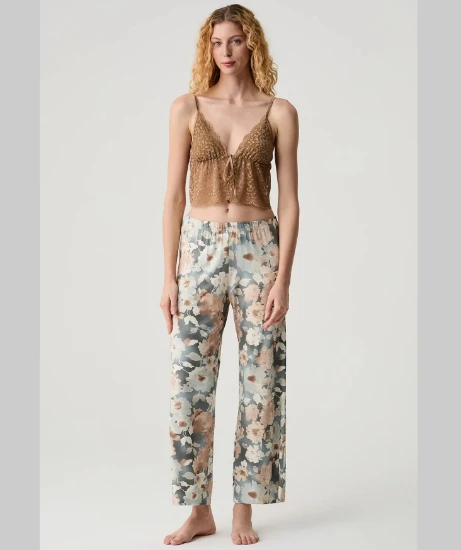 Catherine's 20301 Dantel Büstiyerli 3'lü Sabahlık Pijama Takımı resmi