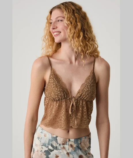 Catherine's 20301 Dantel Büstiyerli 3'lü Sabahlık Pijama Takımı resmi