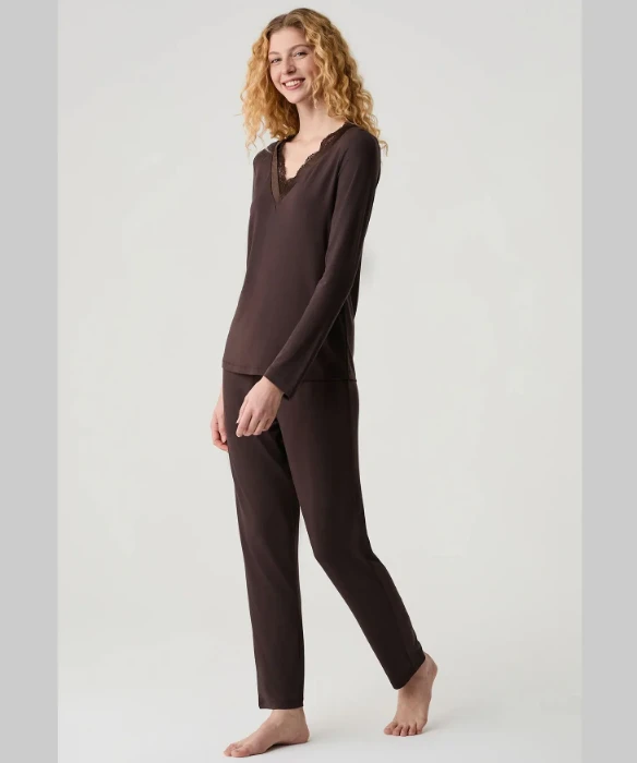 Catherine's 20303 Kadın V Yaka Pijama Takımı resmi