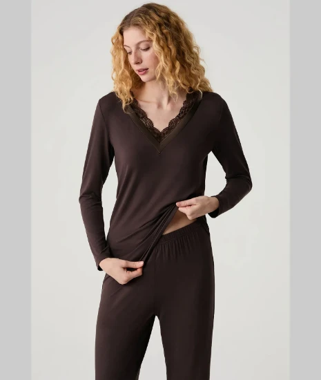 Catherine's 20303 Kadın V Yaka Pijama Takımı resmi