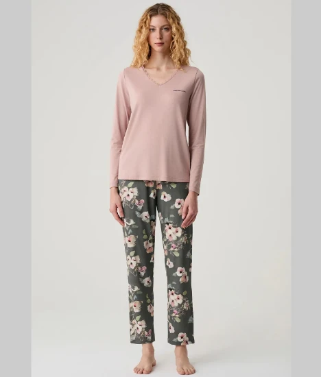 Catherine's 20304 Kadın V Yaka Pijama Takımı resmi