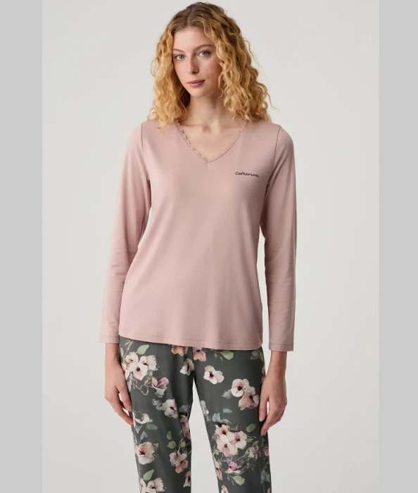 Catherine's 20304 Kadın V Yaka Pijama Takımı resmi