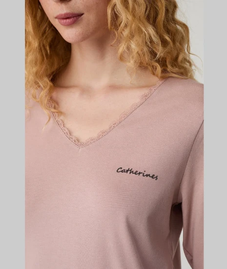 Catherine's 20304 Kadın V Yaka Pijama Takımı resmi