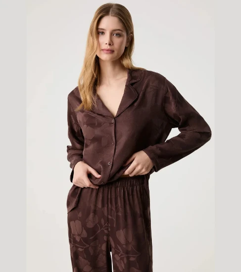 Penye Mood 10202 Jakarlı Gömlek Pantolon Takımı resmi