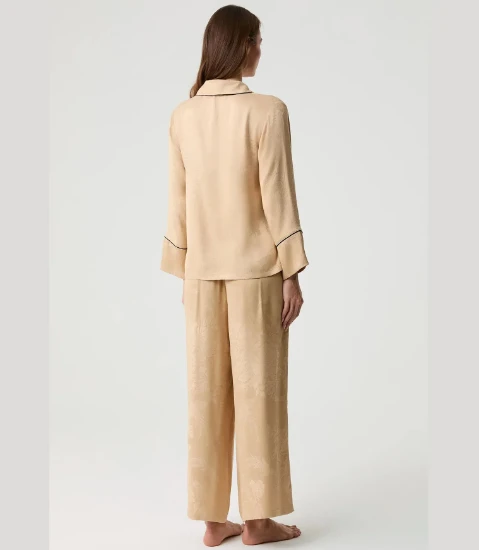 Penye Mood 10203 Jakarlı Kruvaze Yaka Pijama Takımı resmi