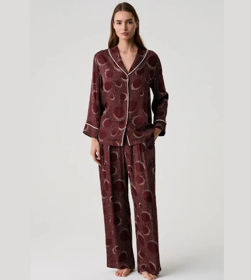 Penye Mood 10206 Viskon Düğmeli Pijama Takımı resmi