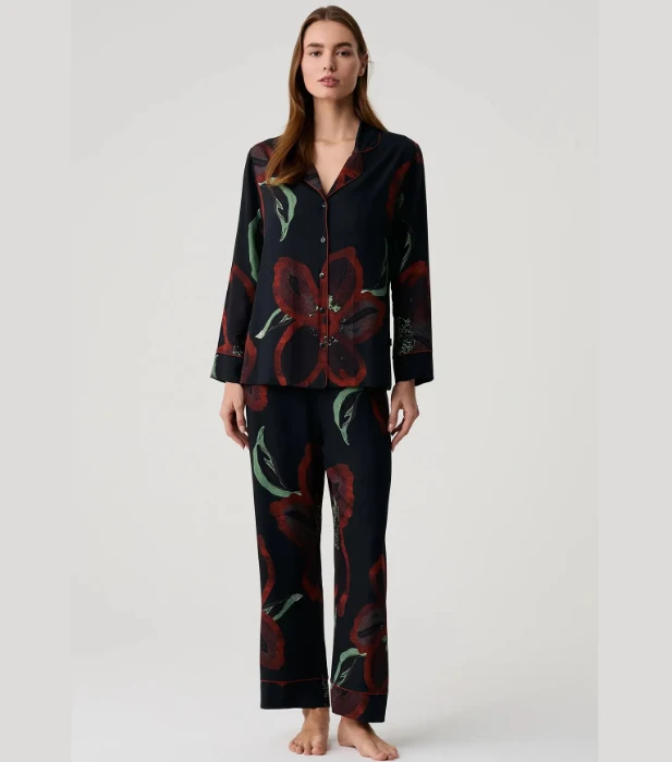 Penye Mood 10210 Viskon Düğmeli Pijama Takımı resmi