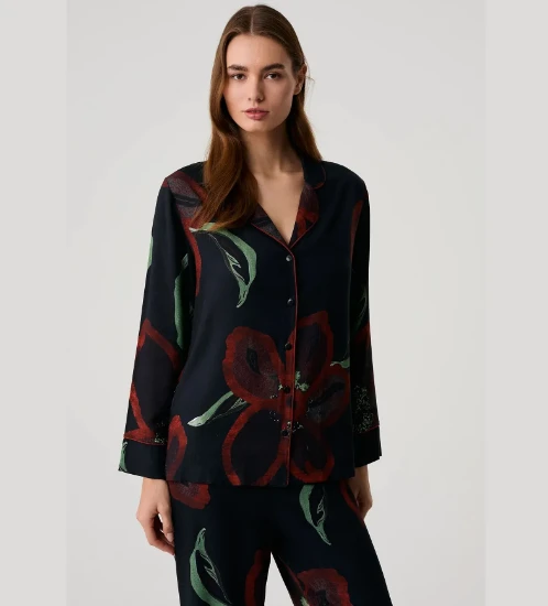Penye Mood 10210 Viskon Düğmeli Pijama Takımı resmi