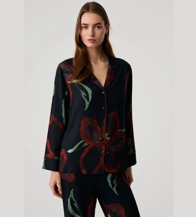 Penye Mood 10210 Viskon Düğmeli Pijama Takımı resmi