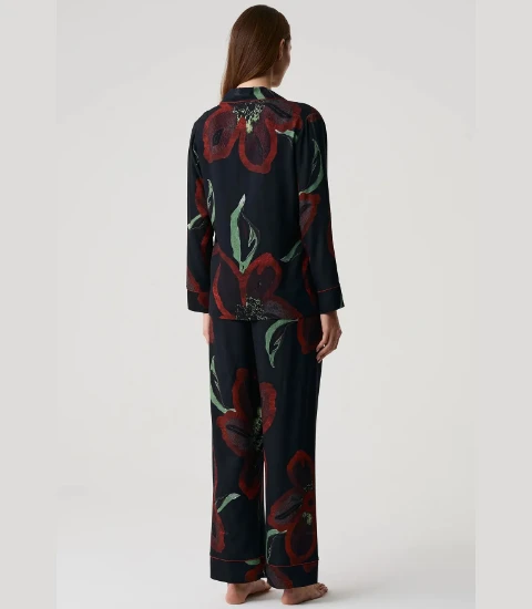 Penye Mood 10210 Viskon Düğmeli Pijama Takımı resmi