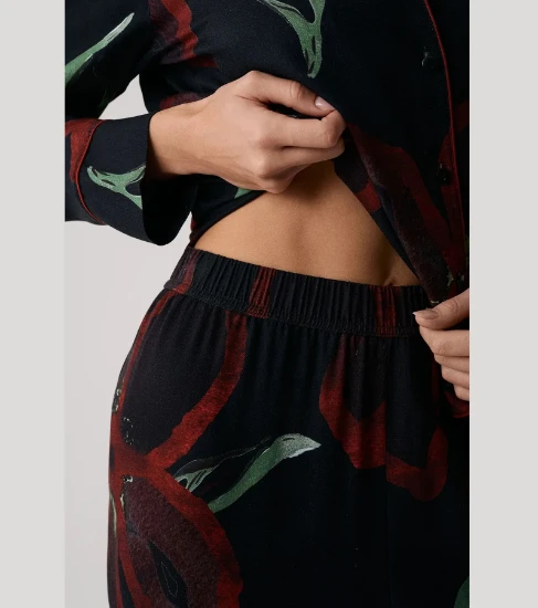 Penye Mood 10210 Viskon Düğmeli Pijama Takımı resmi