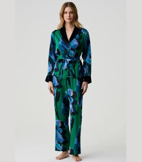 Penye Mood 10221 Viskon Düğmeli Pijama Takımı resmi