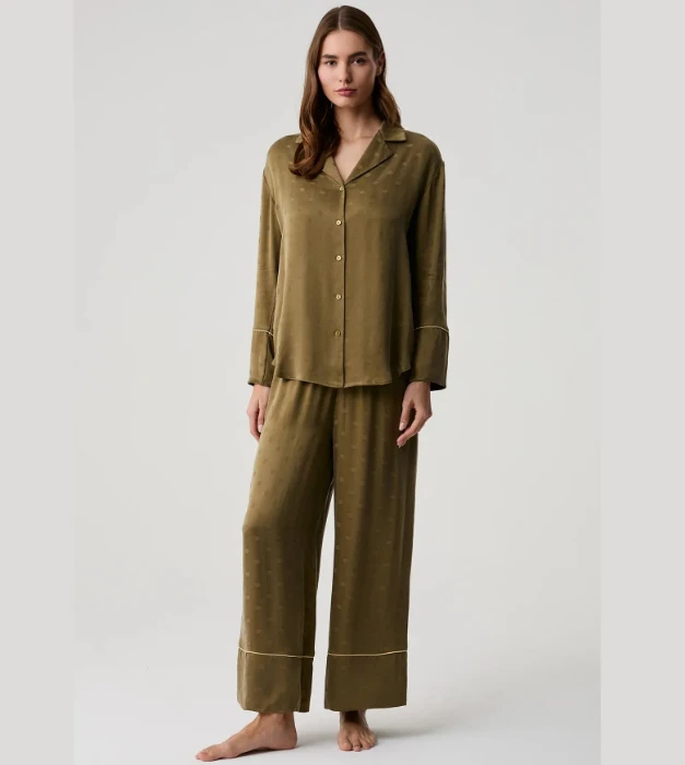 Penye Mood 10227 Düğmeli Pijama Takımı resmi