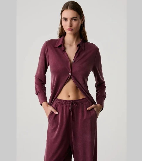 Image de Penye Mood 10235 Ensemble Chemise et Pantalon en Tencel