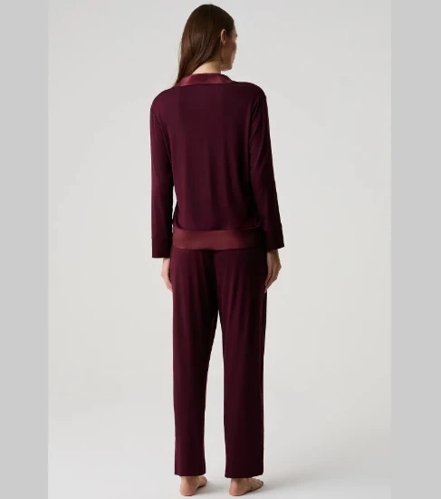 Penye Mood 9708 Düğmeli Pijama Takımı resmi