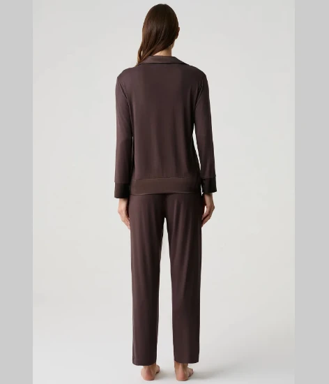 Penye Mood 9708 Düğmeli Pijama Takımı resmi