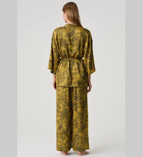 Penye Mood 10224 Dantel Büstiyerli Üçlü Pijama Takımı resmi