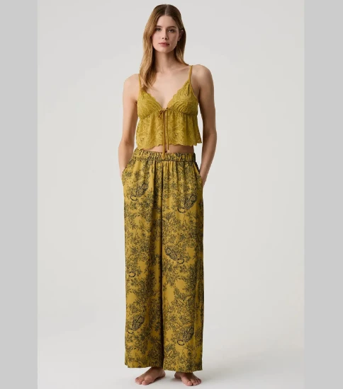 Penye Mood 10224 Dantel Büstiyerli Üçlü Pijama Takımı resmi