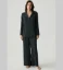 Image de Ensemble Pyjama Penye Mood 2054 en Satin Texturé à Boutons - Noire