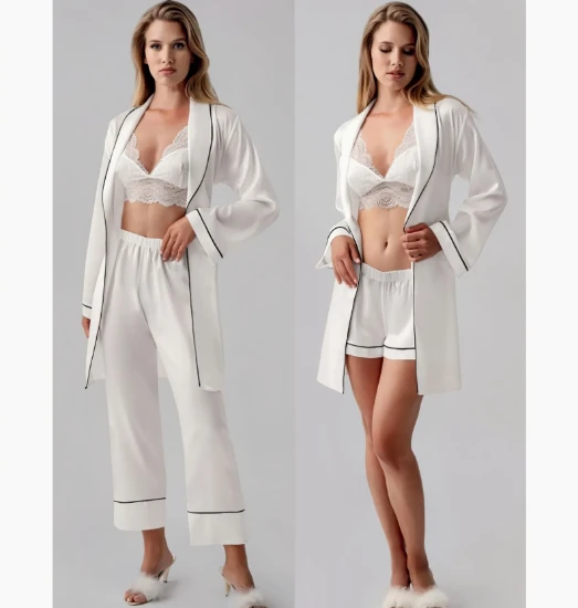 Picture of Perin 9650 6 Pcs Satin Robe Set