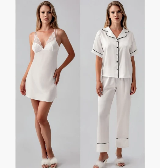 Picture of Perin 9650 6 Pcs Satin Robe Set