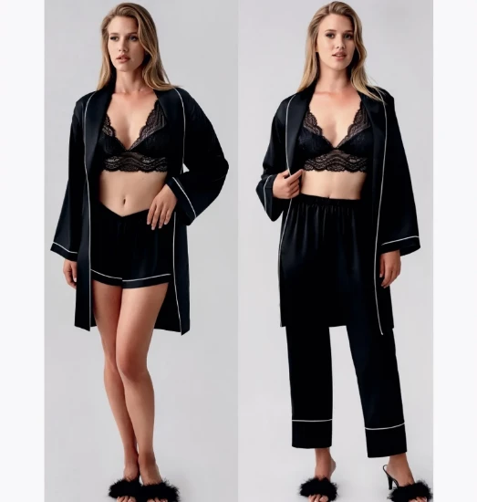 Picture of Perin 9650 6 Pcs Satin Robe Set