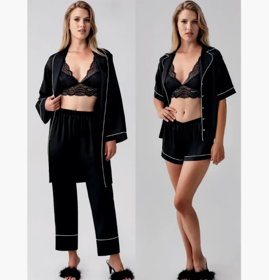 Picture of Perin 9650 6 Pcs Satin Robe Set