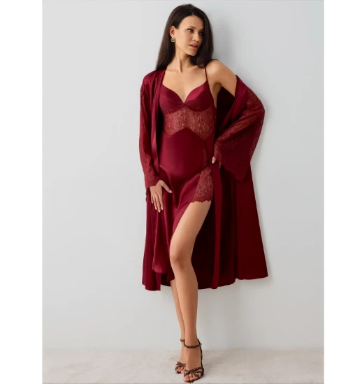 Picture of Perin 9805 Satin 5-Piece Robe Set