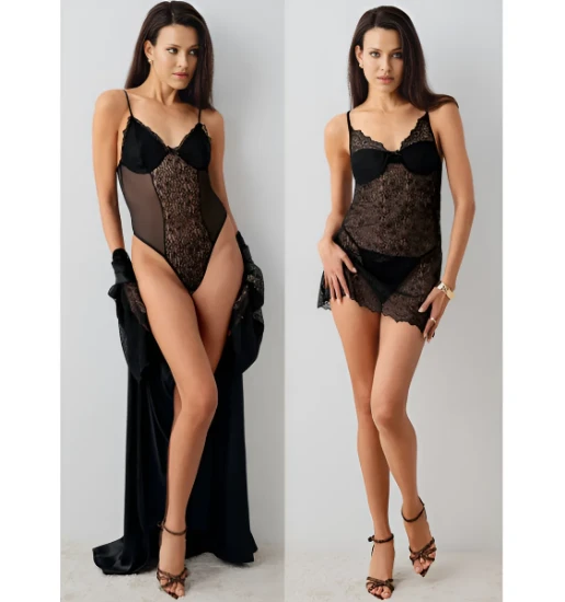 Picture of Perin 9805 Satin 5-Piece Robe Set