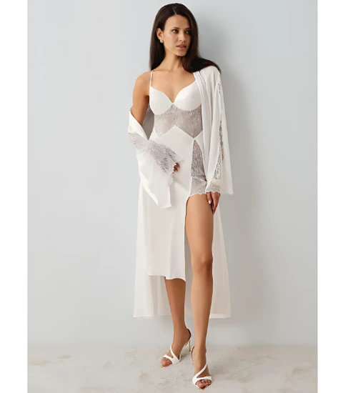 Picture of Perin 9805 Satin 5-Piece Robe Set