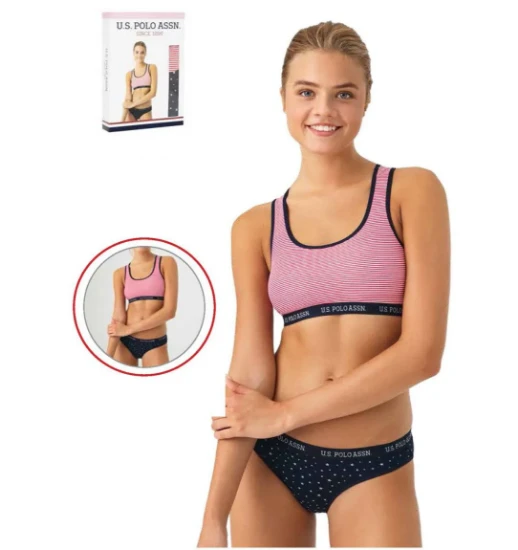 Picture of U.S. Polo 66251 Bustier and Brief Set